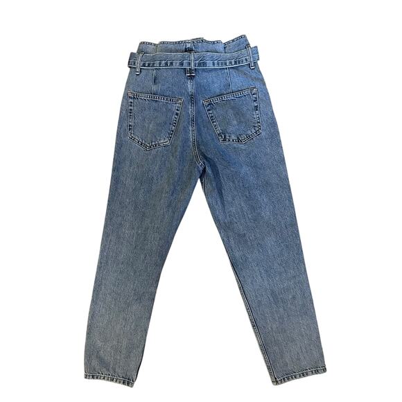 Topshop Paperbag High Waisted Belted Mom Jeans Size W26 L30 90s/Y2KDenim Retro - Picture 3 of 13